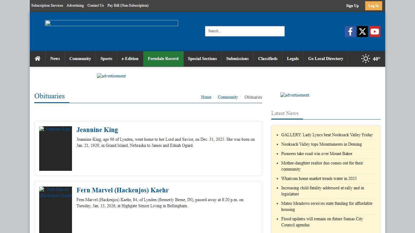 Obituaries lyndentribune.com